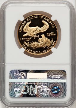 1986-W $50 One-Ounce Gold Eagle St. Gaudens Signature NGC PF70