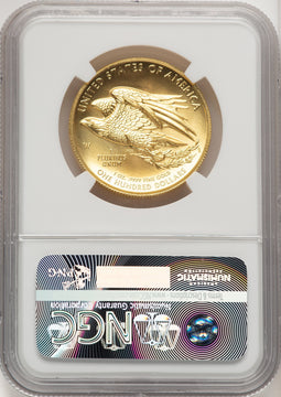 2015-W G$100 American Liberty High Relief Bunting Flag NGC MS70