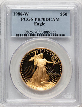 1988-W $50 One-Ounce Gold Eagle PCGS PR70 (506708010)