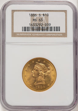 1886-S $10 Liberty Eagle NGC MS63 (506642002)