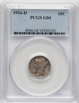 1916-D 10C Mercury Dime PCGS G4 (520695062)