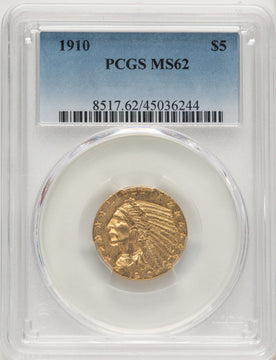 1910 $5 Indian Half Eagle PCGS MS62