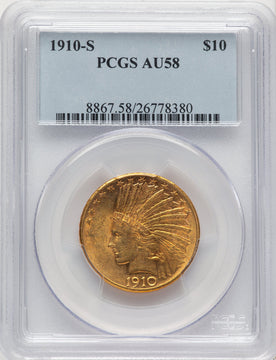 1910-S $10 Indian Eagle PCGS AU58 (505200006)