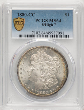 1880-CC 8 Over High 7 Morgan Dollar PCGS MS64 (520667007)