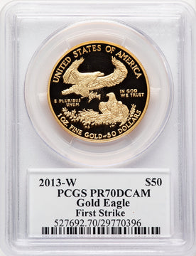 2013-W $50 One-Ounce Gold Eagle First Strike Moy Signature FS Ed Moy PCGS PR70