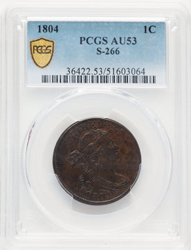 1804 1C S-266 BN Large Cent PCGS AU53