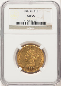 1880-CC $10 Liberty Eagle NGC AU55 (776052030)