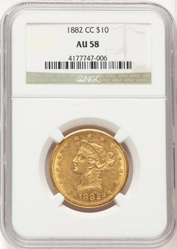 1882-CC $10 Liberty Eagle NGC AU58
