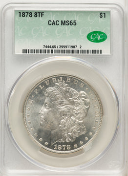 1878 8TF Morgan Dollar CACG MS65