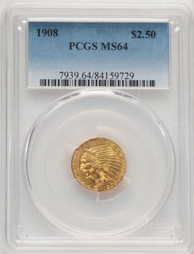 1908 $2.50 Indian Quarter Eagle PCGS MS64 (520502016)