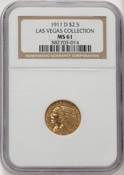 1911-D $2.50 Indian Quarter Eagle NGC MS61 (775821005)