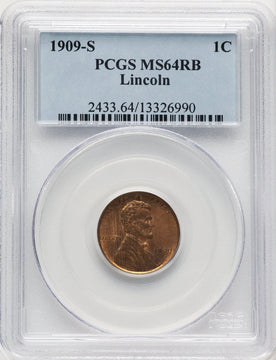 1909-S 1C Lincoln RB Lincoln Cent PCGS MS64 (775821018)