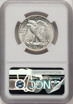 1917-D 50C REVERSE Walking Liberty Half Dollar NGC AU58 (775821186)