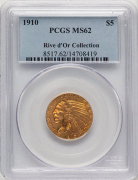 1910 $5 Indian Half Eagle PCGS MS62 (520704016)