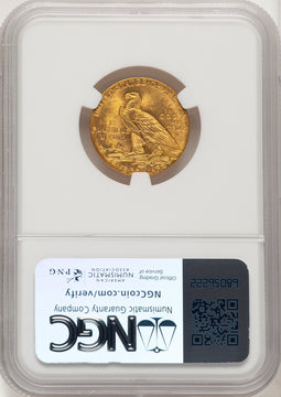 1911 $5 Indian Half Eagle NGC MS64 (775387002)