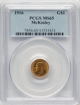1916 G$1 McKinley Commemorative Gold PCGS MS65 (506644005)