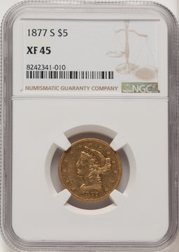 1877-S $5 Liberty Half Eagle NGC XF45 (520223042)