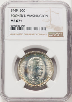1949 50C Booker T. Washington Commemorative Silver NGC MS67+