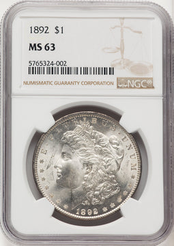 1892 Morgan Dollar NGC MS63