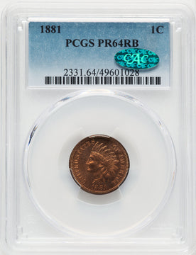 1881 1C RB CAC Proof Indian Cent PCGS PR64