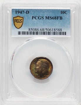 1947-D 10C FB Roosevelt Dime PCGS MS68 (776083010)