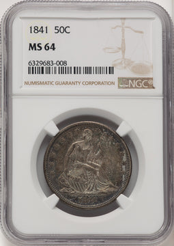 1841 50C Seated Half Dollar NGC MS64