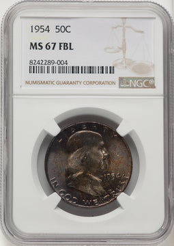 1954 50C FL Franklin Half Dollar NGC MS67
