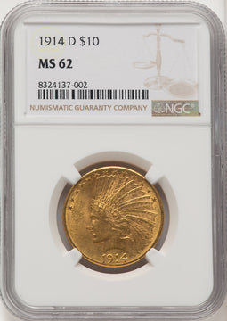 1914-D $10 Indian Eagle NGC MS62 (572257037)