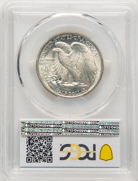 1943 50C CAC Blue Gradient Walking Liberty Half Dollar PCGS MS67+