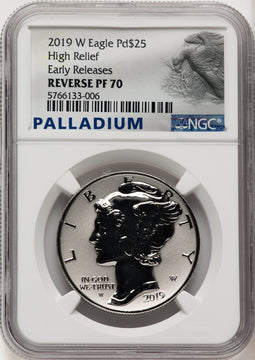 2019-W Palladium Eagle 1 oz REV ER Palladium Label NGC PF70
