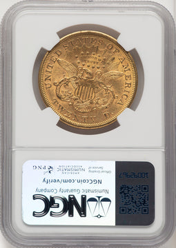 1869-S $20 CAC Liberty Double Eagle NGC AU58