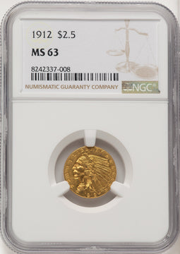 1912 $2.50 Indian Quarter Eagle NGC MS63 (507051044)