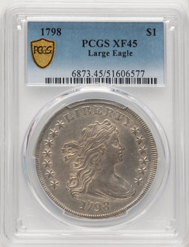 1798 Large Eagle Pointed 9 Early Dollar PCGS XF45
