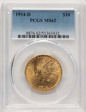1914-D $10 Indian Eagle PCGS MS62 (773047040)