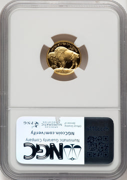 2008-W $5 Tenth-Ounce Gold Buffalo .9999 Fine Gold Brown Label NGC PF70 (776174020)