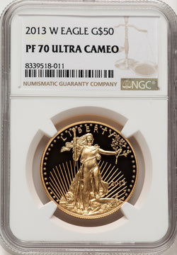 2013-W $50 One-Ounce Gold Eagle Brown Label NGC PF70 (775677004)