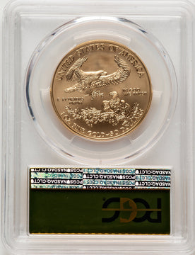 2019-W $50 One-Ounce Gold Eagle Burnished FDI Philadelphia Gold Foil PCGS SP70