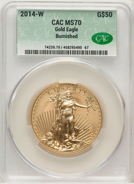 2014-W $50 One-Ounce Gold Eagle CACG SP70