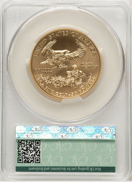 2019-W $50 One-Ounce Gold Eagle Burnished First Day Of Delivery CACG SP70