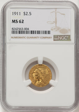 1911 $2.50 Indian Quarter Eagle NGC MS62 (506841022)
