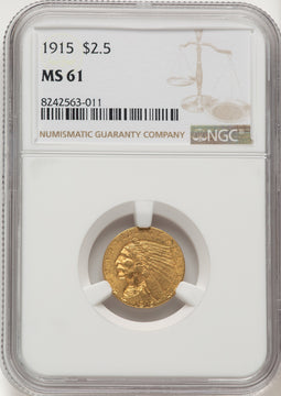 1915 $2.50 Indian Quarter Eagle NGC MS61 (506841024)