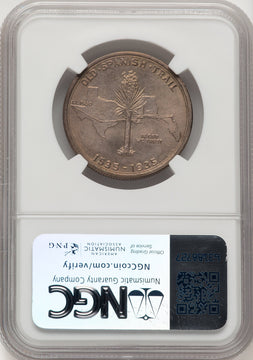 1935 50C Spanish Trail Brown Label Commemorative Silver NGC MS65