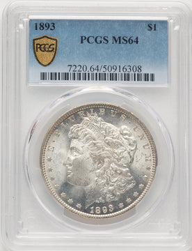 1893 Blue Gradient Morgan Dollar PCGS MS64
