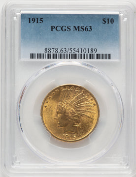 1915 $10 Indian Eagle PCGS MS63