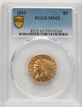 1913 $5 Indian Half Eagle PCGS MS63 (520369088)