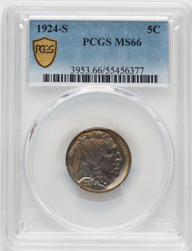 1924-S 5C Buffalo Nickel PCGS MS66