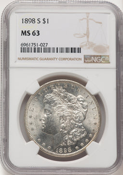 1898-S Brown Label Morgan Dollar NGC MS63