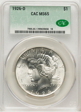1926-D Peace Dollar CACG MS65