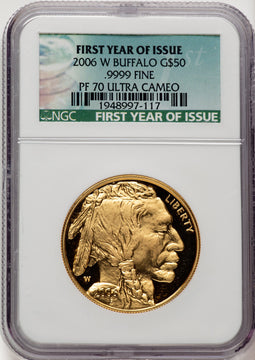 2006-W $50 One-Ounce Gold Buffalo .9999 Fine Gold NGC PF70 (520895050)