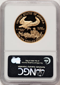 2007-W $50 One-Ounce Gold Eagle First Strike ER Blue NGC PF70